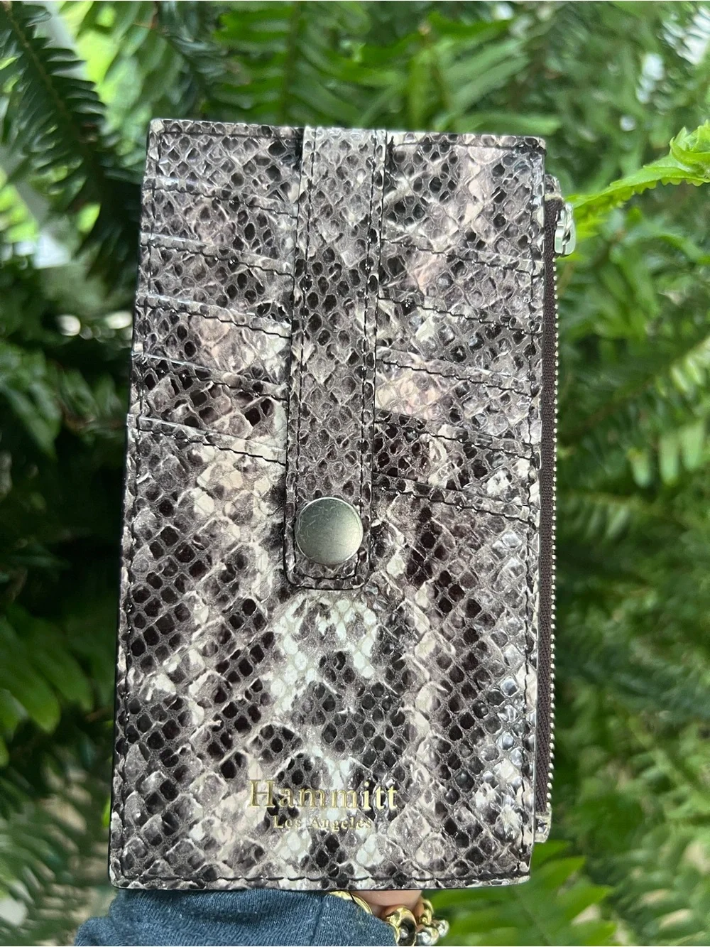 Hammitt 210 West Snake-Print Leather Wallet card holder